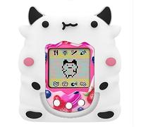 GIOPUEY Coque Compatible avec Tamagotchi Original, Mignon Drôle Dessin Animé TPU Silicone Protection étui avec Crochet Porte-clés Housse Case pour Garçon Fille Homme Femme - White