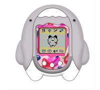 GIOPUEY Coque Compatible avec Tamagotchi Original, Mignon Drôle Dessin Animé TPU Silicone Protection étui avec Crochet Porte-clés Housse Case pour Garçon Fille Homme Femme - Gray