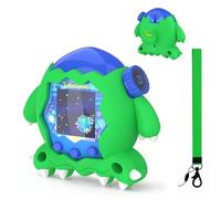 GIOPUEY Coque Compatible avec Tamagotchi Paradise, Mignon Drôle Dessin Animé TPU Silicone Protection étui avec Crochet Porte-clés Housse Case pour Garçon Fille Homme Femme - Green
