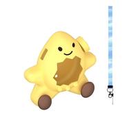 GIOPUEY Coque Compatible avec Tamagotchi Paradise, Mignon Drôle Dessin Animé TPU Silicone Protection étui avec Crochet Porte-clés Housse Case pour Garçon Fille Homme Femme - Yellow