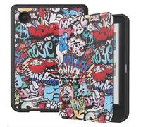 GIOPUEY Coque Compatible avec Tolino Shine Color/Shine 5 2024, étui en Cuir [étui à Rabat] Cuir PU + Doux TPU Case Cover, Auto Sleep/Wake, 360° Protection - Graffiti