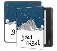 GIOPUEY Coque Compatible avec Tolino Vision Color, étui en Cuir [étui à Rabat] Cuir PU + Doux TPU Case Cover, Auto Sleep/Wake, 360° Protection - Le Chat