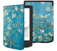 GIOPUEY Coque Compatible avec Vivlio Light/Light HD/Light HD Color, étui en Cuir, Coque arrière en Silicone Souple [étui à Rabat] Texture Semblable à Celle de la Peau - Flower