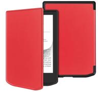 GIOPUEY Coque Compatible avec Vivlio Light/Light HD/Light HD Color, étui en Cuir, Coque arrière en Silicone Souple [étui à Rabat] Texture Semblable à Celle de la Peau - Red