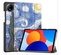 GIOPUEY Coque Compatible avec Xiaomi Redmi Pad SE 8.7, étui en Cuir [étui à Rabat] Housse avec Support Fonction, 360° Protection - Van Gogh