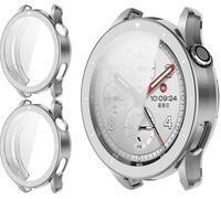 GIOPUEY Coque Compatible avec Xiaomi Watch S5 46mm, [2 Pièces] Soft TPU, Shock Resistant Etui - Silver+Silver