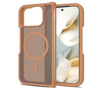GIOPUEY Coque Magnétique pour Google Pixel 10 Pro Fold, Compatible avec MagSafe, Arrière Mat PC + TPU Housse Etui - Brown
