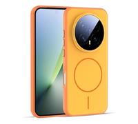 GIOPUEY Coque Magnétique pour Honor Magic 8, Compatible avec MagSafe, Arrière Mat PC + TPU Housse Etui - Orange