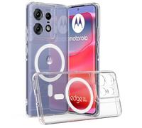 GIOPUEY Coque Magnétique pour Motorola Edge 60 Fusion, Compatible avec MagSafe, Arrière Transparent PC + TPU Housse Etui - Clear