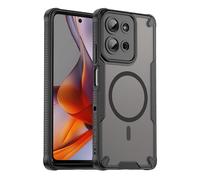 GIOPUEY Coque Magnétique pour Motorola Moto G75, Compatible avec MagSafe, Arrière Mat PC + TPU Housse Etui - Black
