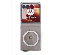 GIOPUEY Coque Magnétique pour Motorola Razr 50, Compatible avec MagSafe, Arrière Transparent PC Housse Etui - Clear