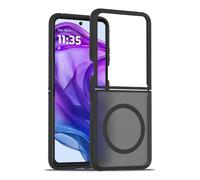 GIOPUEY Coque Magnétique pour Motorola Razr 60 Ultra, Compatible avec MagSafe, Arrière Mat PC + TPU Housse Etui - Black