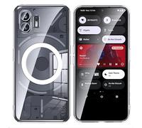 GIOPUEY Coque Magnétique pour Nothing Phone 2, Compatible avec MagSafe, Arrière Transparent PC + TPU Housse Etui - Clear