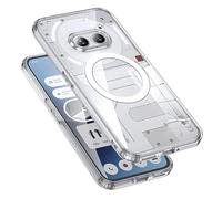 GIOPUEY Coque Magnétique pour Nothing Phone 2a, Compatible avec MagSafe, Arrière Transparent PC + TPU Housse Etui - Clear