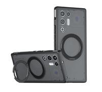 GIOPUEY Coque Magnétique pour Nubia RedMagic 9S Pro, Compatible avec MagSafe, avec Support Rotatif à 360°, Arrière Mat PC + TPU Housse Etui - Black