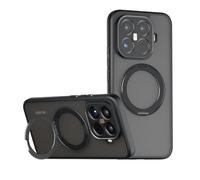 GIOPUEY Coque Magnétique pour Poco F6, Compatible avec MagSafe, avec Support Rotatif à 360°, Arrière Mat PC + TPU Housse Etui - Black