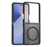 GIOPUEY Coque Magnétique pour Samsung Galaxy Z Flip 7, Compatible avec MagSafe, Arrière Mat PC + TPU Housse Etui - Black