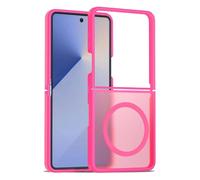 GIOPUEY Coque Magnétique pour Samsung Galaxy Z Flip 7, Compatible avec MagSafe, Arrière Mat PC + TPU Housse Etui - Rose Red