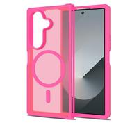 GIOPUEY Coque Magnétique pour Samsung Galaxy Z Fold 7, Compatible avec MagSafe, Arrière Mat PC + TPU Housse Etui - Rose Red