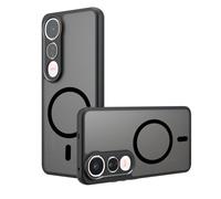 GIOPUEY Coque Magnétique pour Vivo V50 Lite, Compatible avec MagSafe, Arrière Mat PC + TPU Housse Etui - Black