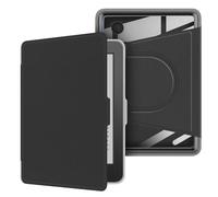 GIOPUEY Coque pour Kobo Clara Colour/Clara BW/Clara 2E, Étui Rotatif à 360 Degrés Design Magnétique Amovible, Support Réglable, Dos Transparent - Black