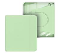 GIOPUEY Coque pour Kobo Libra Colour/Kobo Libra 2, Étui Rotatif à 360 Degrés Design Magnétique Amovible, Support Réglable, Dos Transparent - Green