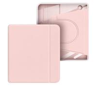 GIOPUEY Coque pour Kobo Libra Colour/Kobo Libra 2, Étui Rotatif à 360 Degrés Design Magnétique Amovible, Support Réglable, Dos Transparent - Pink