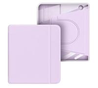 GIOPUEY Coque pour Kobo Libra Colour/Kobo Libra 2, Étui Rotatif à 360 Degrés Design Magnétique Amovible, Support Réglable, Dos Transparent - Purple