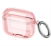 GIOPUEY Étuis Compatible avec Airpods 4 2024，Coque TPU, Case CoverPoids léger, Antichoc, Portable - Transparent Pink