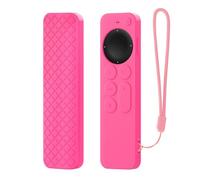 GIOPUEY Étuis Compatible avec Apple TV 4K/HD Siri Remote 2021/2022, Coque Silicone, Poids léger, Antichoc, Portable - Rose