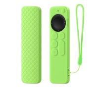 GIOPUEY Étuis Compatible avec Apple TV 4K/HD Siri Remote 2021/2022, Coque Silicone, Poids léger, Antichoc, Portable - Vert