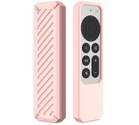 GIOPUEY Étuis Compatible avec Apple TV 4K/HD Siri Remote 2021/2022, Coque Silicone, Poids léger, Antichoc, Portable - Rose