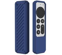 GIOPUEY Étuis Compatible avec Apple TV 4K/HD Siri Remote 2021/2022, Coque Silicone, Poids léger, Antichoc, Portable - Bleu foncé