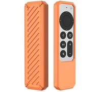 GIOPUEY Étuis Compatible avec Apple TV 4K/HD Siri Remote 2021/2022, Coque Silicone, Poids léger, Antichoc, Portable - Orange