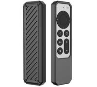 GIOPUEY Étuis Compatible avec Apple TV 4K/HD Siri Remote 2021/2022, Coque Silicone, Poids léger, Antichoc, Portable - Noir
