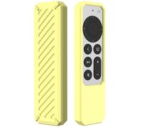 GIOPUEY Étuis Compatible avec Apple TV 4K/HD Siri Remote 2021/2022, Coque Silicone, Poids léger, Antichoc, Portable - Jaune