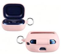 GIOPUEY Étuis Compatible avec JBL Live Flex 4/Flex 4/Buds4, Coque Silicone, Poids léger, Antichoc, Portable - Rose