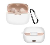 GIOPUEY Étuis Compatible avec JBL Tune 235NC, Coque Silicone, Poids léger, Antichoc, Portable - Blanc