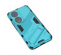 GIOPUEY Hybrid Coque Compatible avec Honor 90 5G, TPU Souple Bumper Étui & PC Rigide Back avec Support, Anti-Dérapant&Choc, Caméra Arrière Protecteur - Bleu