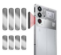 GIOPUEY Maille Anti Poussière Aluminium Collé pour RedMagic 10S Pro/10 Pro/9S Pro/9 Pro/8S Pro/8 Pro, Haut - Parleur et Radiateur évents Anti Dust [4+4 Pack] - Black