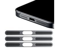 GIOPUEY Maille Anti Poussière Collé pour iPhone 13 Pro Max, 3 Pièces Protège Les Haut - parleurs et Les Ports de Charge,Anti Dust - Black