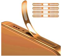 GIOPUEY Maille Anti Poussière Collé pour iPhone 17 Pro, 4 Pièces Protège Les Haut - parleurs et Les Ports de Charge,Anti Dust - Orange