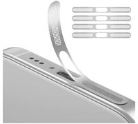 GIOPUEY Maille Anti Poussière Collé pour iPhone 17 Pro Max, 4 Pièces Protège Les Haut - parleurs et Les Ports de Charge,Anti Dust - Silver