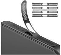 GIOPUEY Maille Anti Poussière Collé pour iPhone 17 Pro Max, 4 Pièces Protège Les Haut - parleurs et Les Ports de Charge,Anti Dust - Black