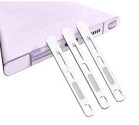 GIOPUEY Maille Anti Poussière Collé pour Samsung Galaxy S24 Ultra, 3 Pièces Protège Les Haut - parleurs et Les Ports de Charge,Anti Dust - Silver