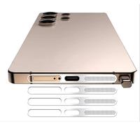 GIOPUEY Maille Anti Poussière Collé pour Samsung Galaxy S25 Plus, 3 Pièces Protège Les Haut - parleurs et Les Ports de Charge,Anti Dust - Silver