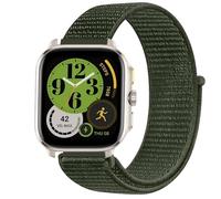 GIOPUEY Nylon Bracelet Compatible avec Amazfit Cheetah Square, 20mm Réglable Boucle Nylon Respirant Sport Loop Bracelet, Homme Femme - Green
