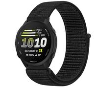 GIOPUEY Nylon Bracelet Compatible avec Garmin Forerunner 170 Music, Réglable Boucle Nylon Respirant Sport Loop Bracelet, Homme Femme - Black