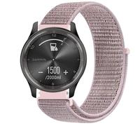 GIOPUEY Nylon Bracelet Compatible avec Garmin VivoMove Trend, 20mm Réglable Boucle Nylon Respirant Sport Loop Bracelet, Homme Femme - Pink