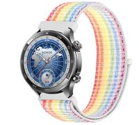 GIOPUEY Nylon Bracelet Compatible avec HONOR Watch 5 Pro, Réglable Boucle Nylon Respirant Sport Loop Bracelet, Homme Femme - Colorful